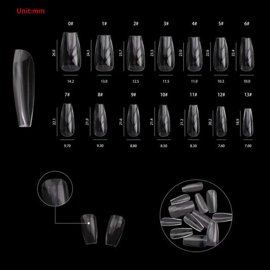 Medium Coffin Structured Gel-X Tips, 280pcs