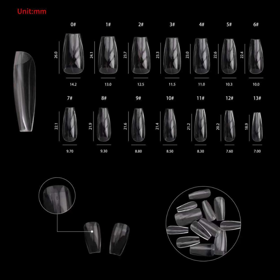 Medium Coffin Structured Gel-X Tips, 280pcs