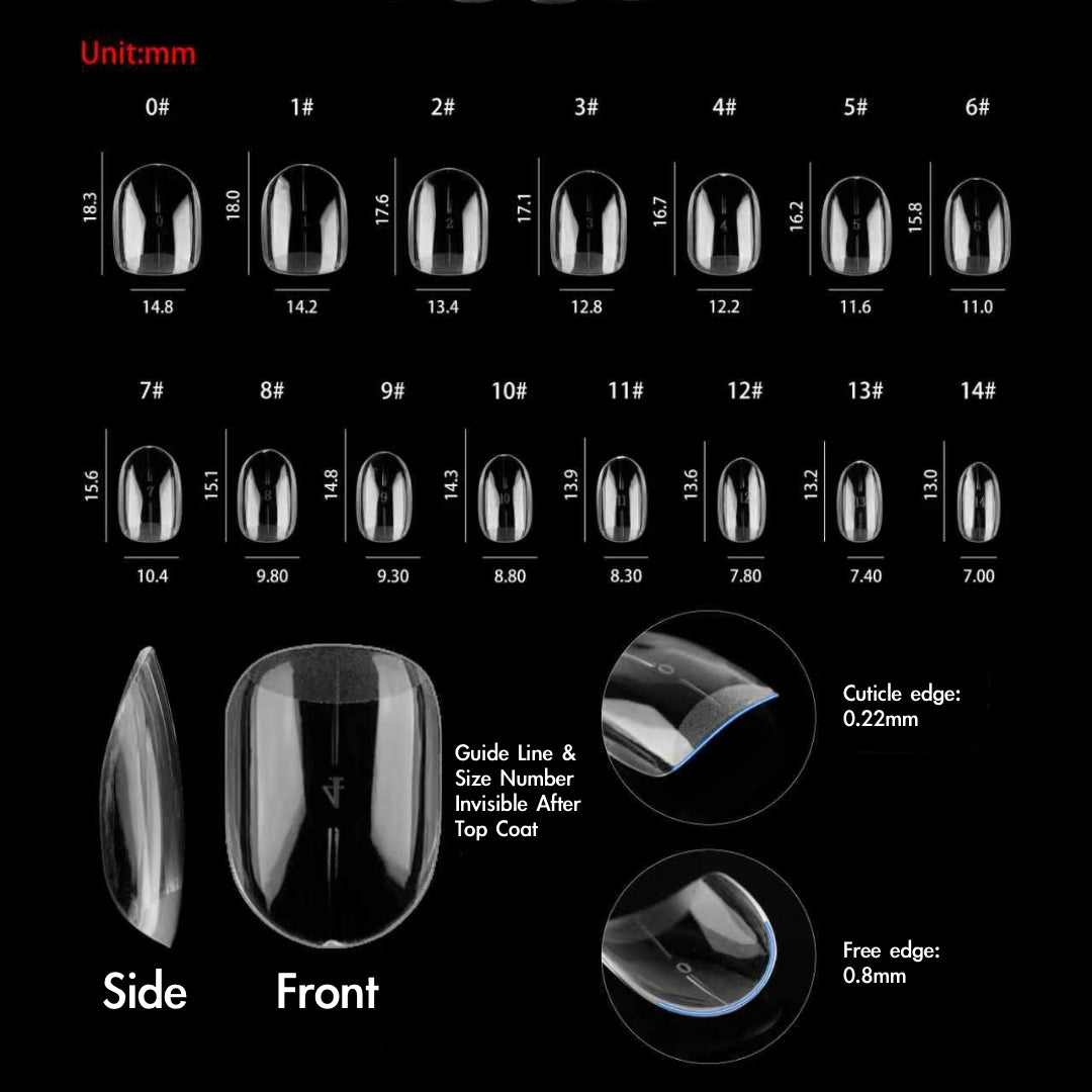 Short Oval Structured Gel-X Tips, 280pcs