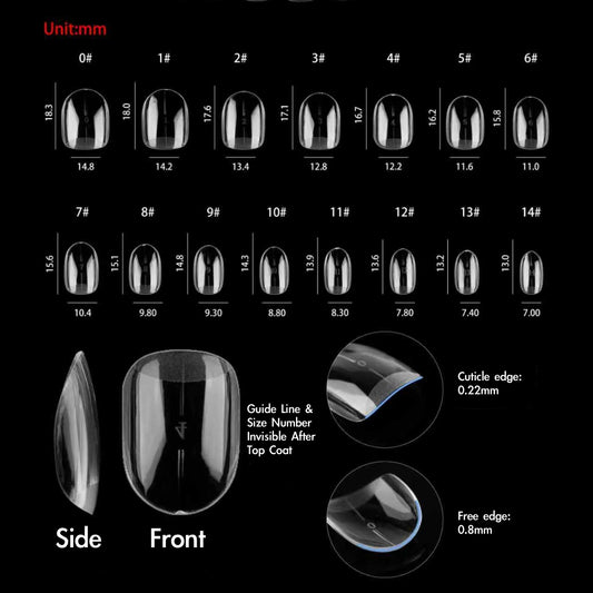 Short Oval Structured Gel-X Tips, 280pcs