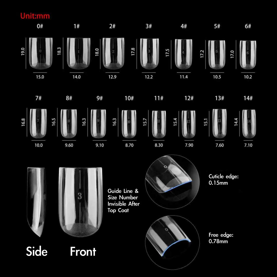Short Square Structured Gel-X Tips, 280pcs