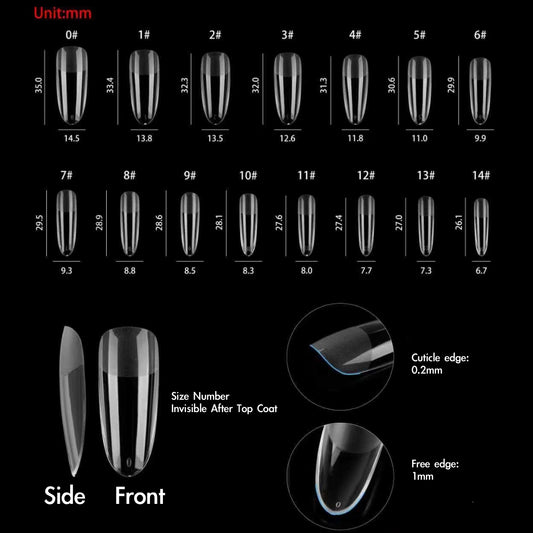 Long Oval Structured Gel-X Tips, 300pcs