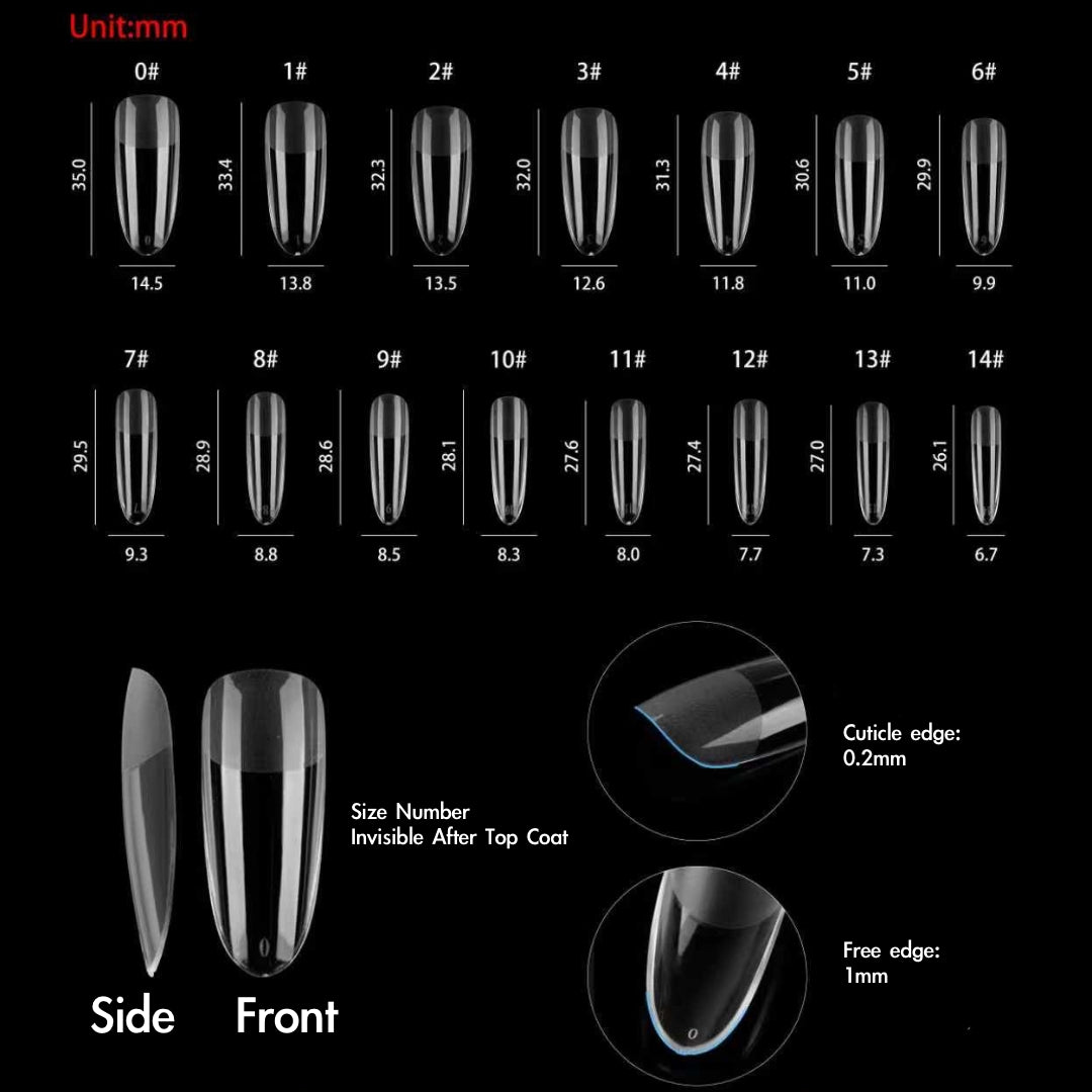 Long Oval Structured Gel-X Tips, 300pcs