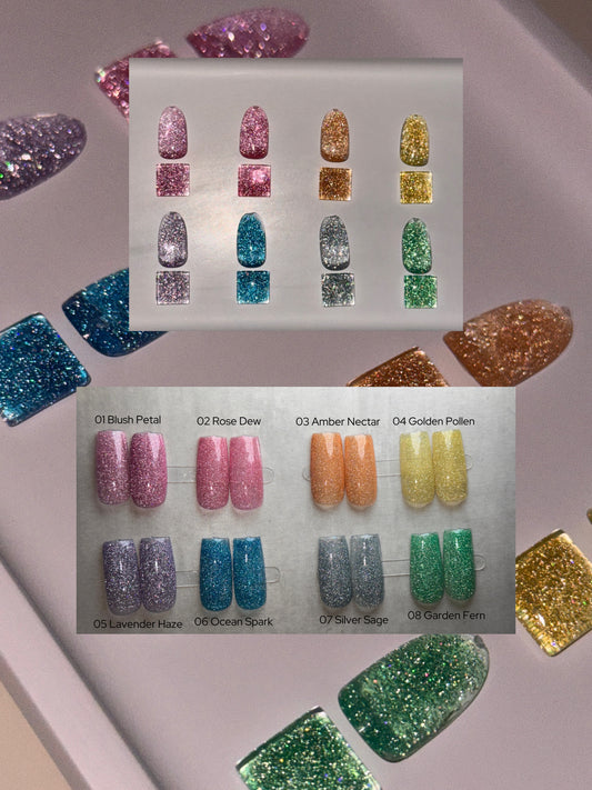 Flora Dew Collection HEMA-Free Diamond Glitter Gel Set