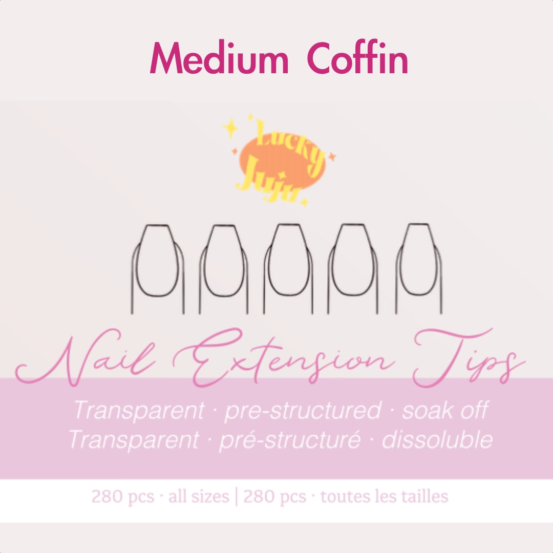 Medium Coffin Structured Gel-X Tips, 280pcs