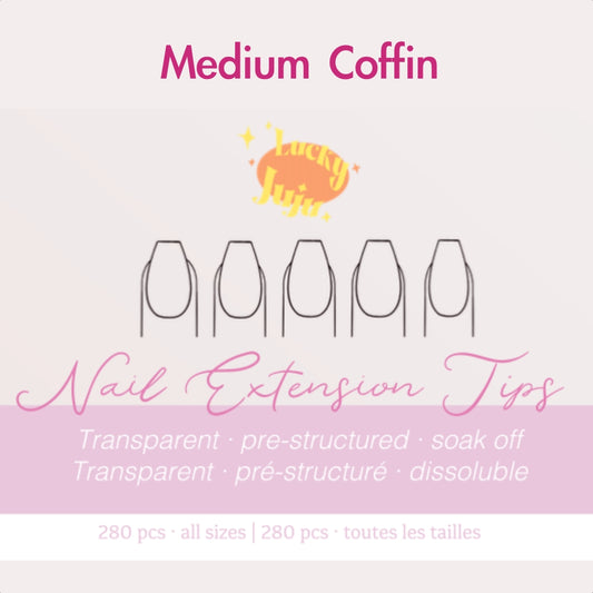 Medium Coffin Structured Gel-X Tips, 280pcs