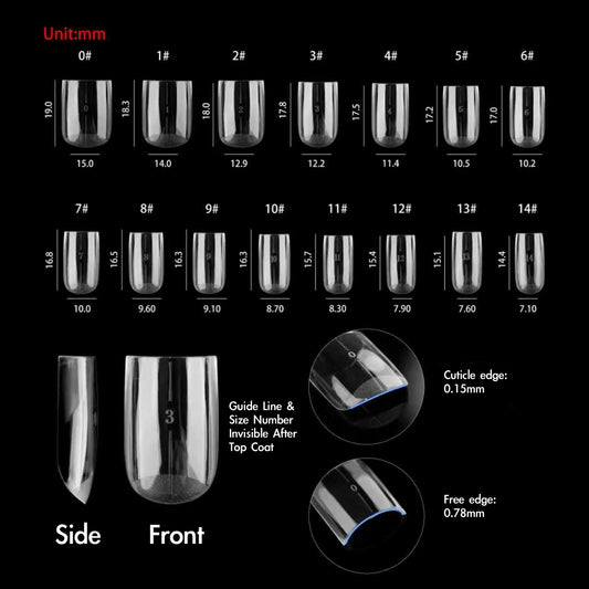 Short Square Structured Gel-X Tips, 280pcs