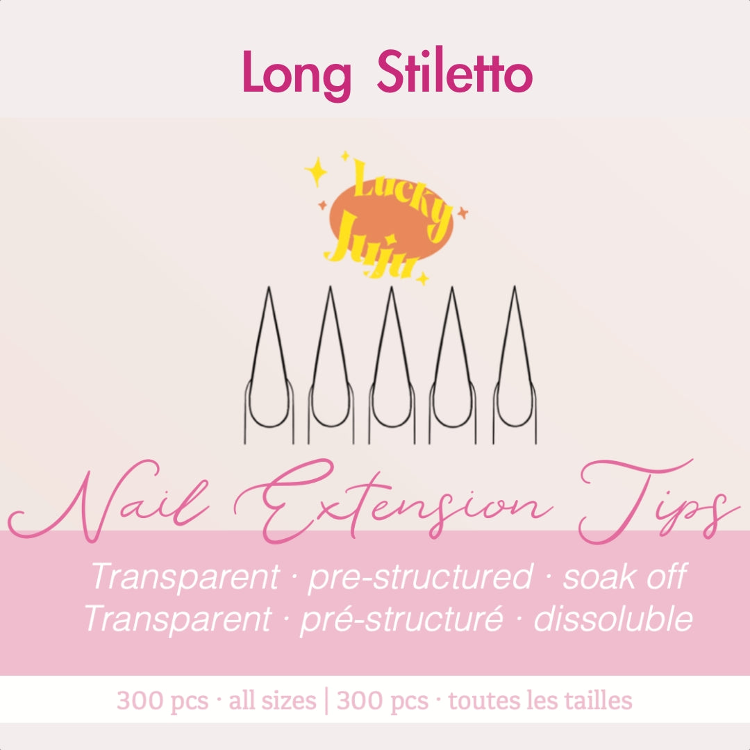 Long Stiletto Structured Gel-X Tips, 300pcs