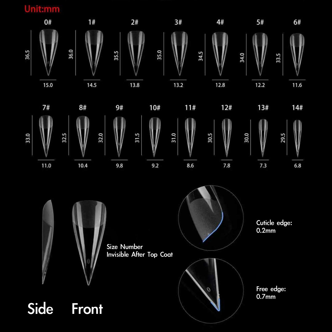Long Stiletto Structured Gel-X Tips, 300pcs
