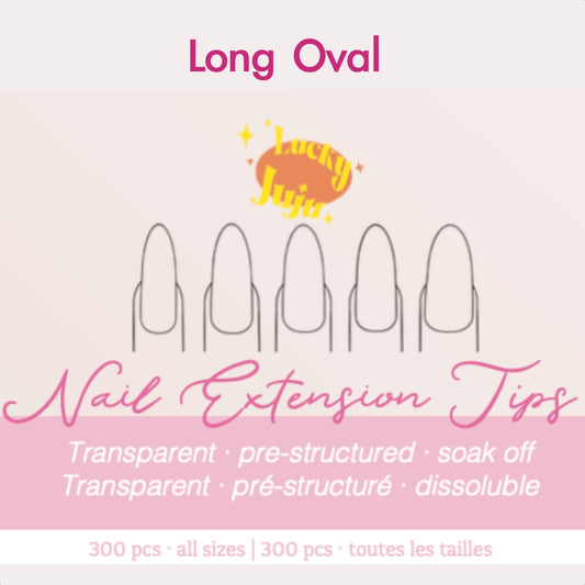 Long Oval Structured Gel-X Tips, 300pcs