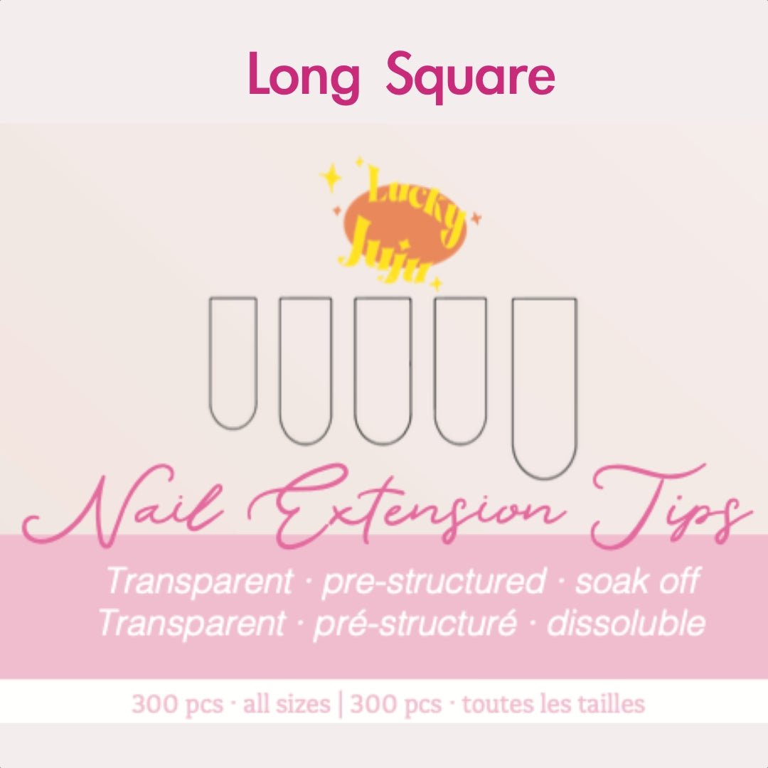 Long Square Structured Gel-X Tips, 300pcs