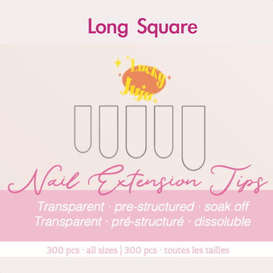 Long Square Structured Gel-X Tips, 300pcs