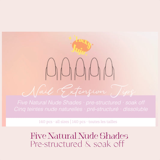 5-Shade Structured Nail Tips, 140pcs