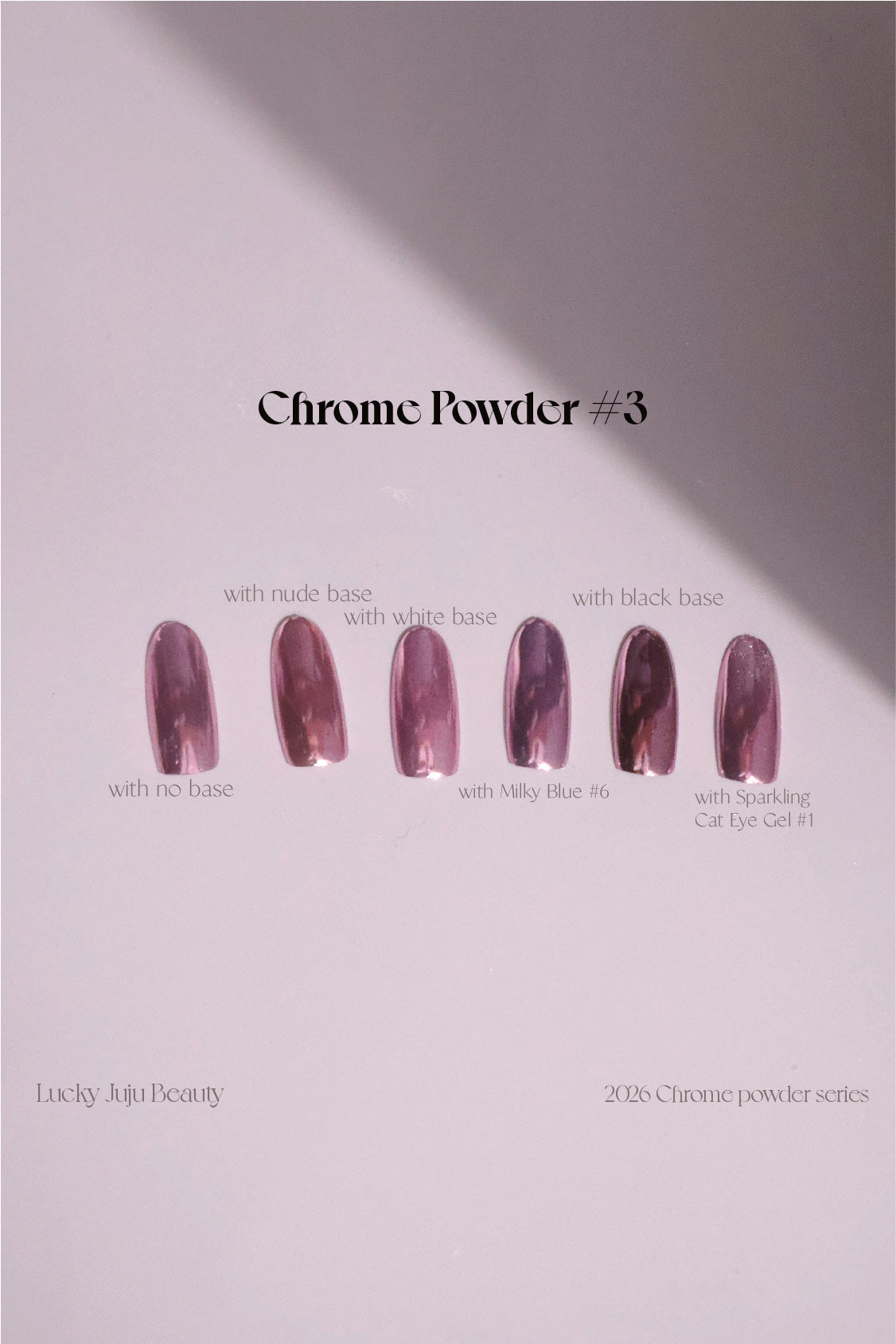 Chrome Powder #3 Silver Pink Ballet Elegant nail powders