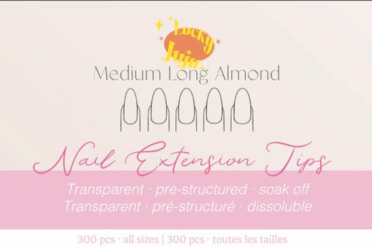 Medium Long Almond Structured Gel-X Tips, 300pcs