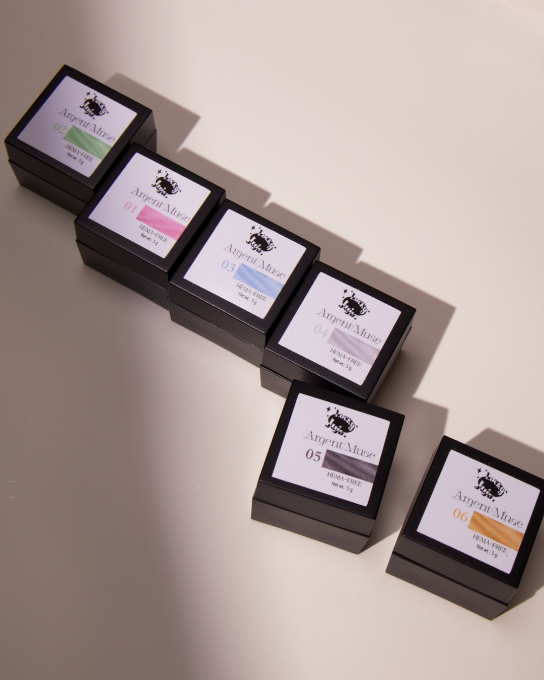 Argent Muse HEMA-Free Glitter Art Gel Collection, 6 Shades