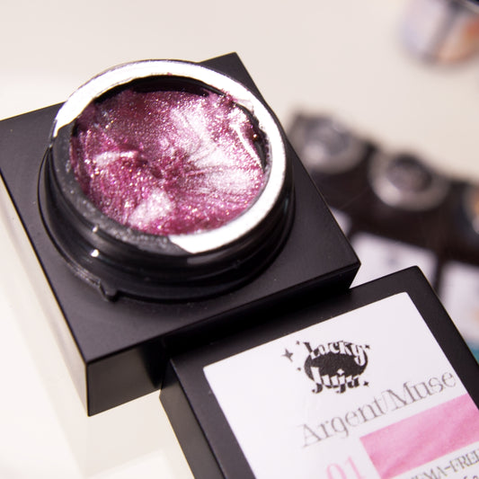 Argent Muse #01 Rose Veil, HEMA-Free Glitter Art Gel