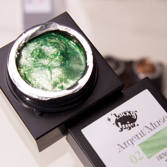 Argent Muse #02 Emerald Glow, HEMA-Free Glitter Art Gel