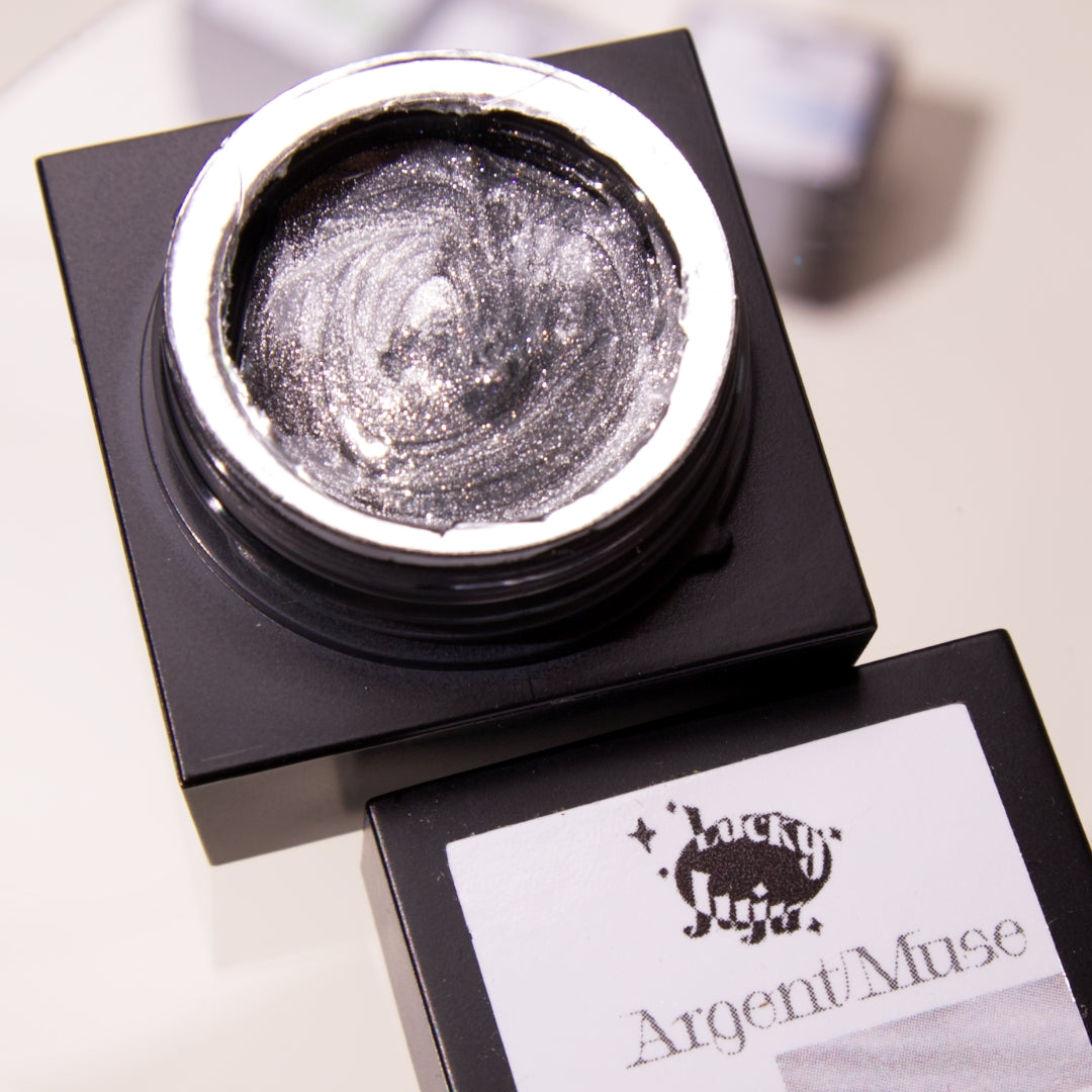Argent Muse #04 Silver Aura, HEMA-Free Glitter Art Gel