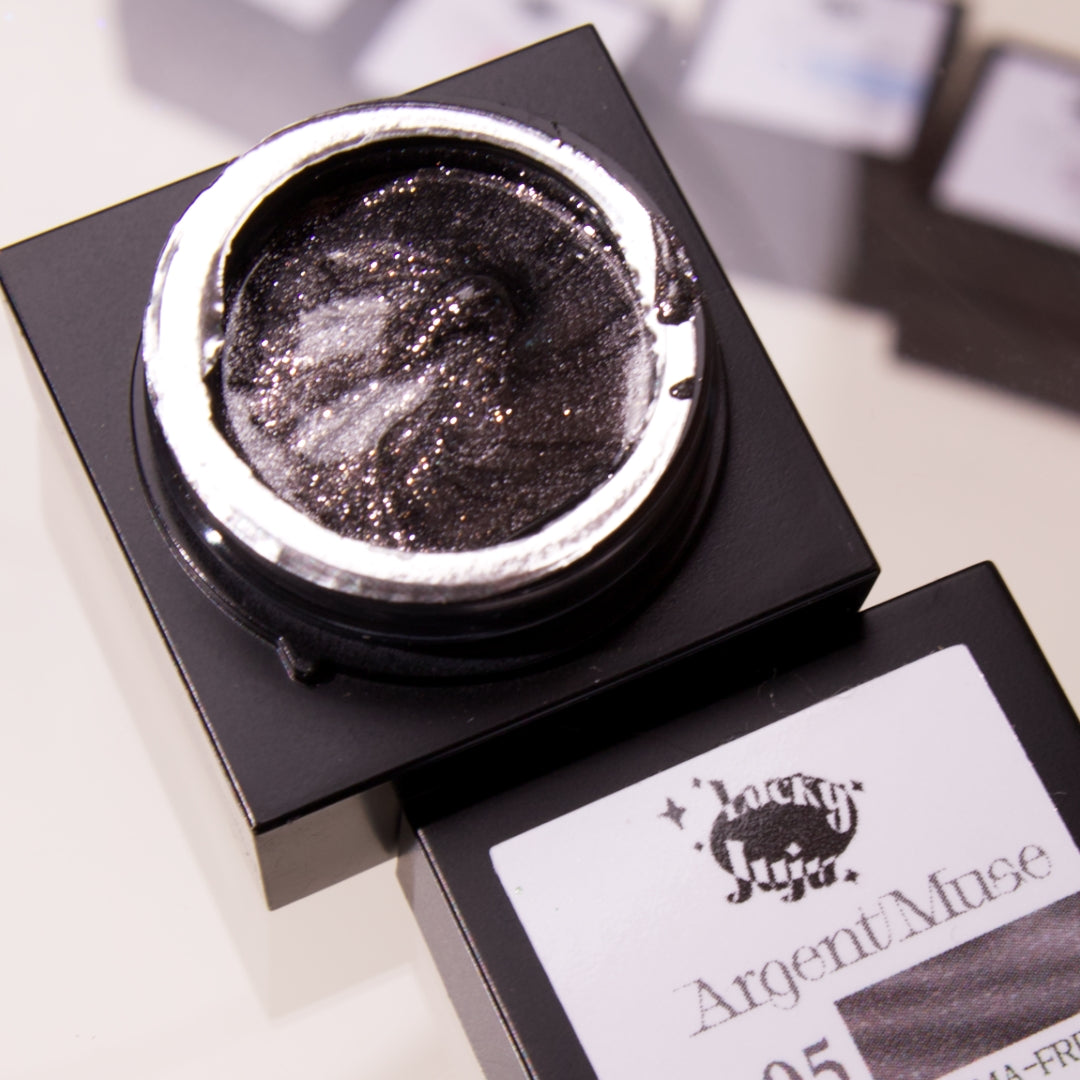 Argent Muse #05 Midnight Smoke, HEMA-Free Glitter Art Gel